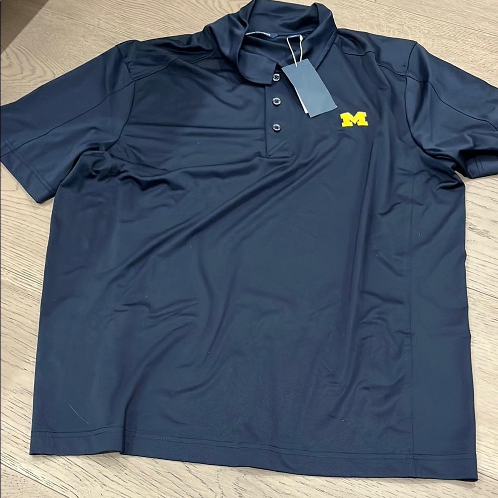Men's Navy Polo Shirt with Yellow Logo